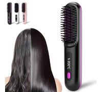 Brosse à lisser sans fil Bellabrush Pro, brosse Bella Pro, peigne à lisser portable sans fil pour tous les types de cheveux (noir)