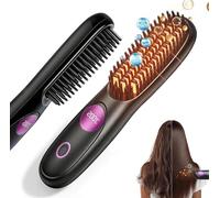 Brosse à lisser sans fil, fer à lisser portable, chauffage MCH rechargeable avec 3 réglages de température, soin ionique et céramique, outil de coiffure de voyage