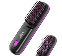 Brosse à lisser sans fil, rechargeable par USB, avec 3 réglages de chaleur, peigne chauffant portable pour tous les types de cheveux et barbes, facile à transporter, arrêt automatique