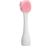 Brosse à main en silicone pour le nettoyage du visage Masque DIY Bâton de maquillage Pinceau de nettoyage rose et blanc à une tête