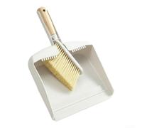 Brosse à main et pelle 2 en 1 avec matériaux en plastique et nylon, conçue pour plusieurs surfaces de sol, y compris le bois, le marbre et le stratifié (blanc)