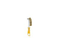 Brosse à main fil laiton 260 x 40 mm manche plastique jaune