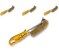 Brosse à main métallique convexe | Lot de 3 | 1 rang laiton | Brossage et nettoyage métaux non ferreux, acier, alliages, bois et matériaux creux | Usage occasionnel ou intensif | SKRIB | Kibros 7494x3