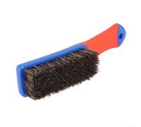 Brosse à manche en poils de nylon pour le nettoyage et le retrait de la pâte de flux de soudure, pour tissu de toit de voiture, tapis de sol et sièges en cuir (7 rangées de poils noirs)