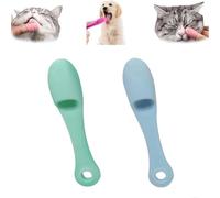 Brosse à menton pour chat, épurateur en silicone pour nettoyeur de menton, brosse à doigts en silicone pour animaux de compagnie, brosse à dents pour les soins dentaires des animaux (B 2pcs, One Size)