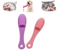 Brosse à menton pour chat, épurateur en silicone pour nettoyeur de menton, brosse à doigts en silicone pour animaux de compagnie, brosse à dents pour les soins dentaires des animaux (A 2pcs, One Size)