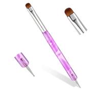 Brosse à ongles 2 voies French Brush acrylique French Tip Brush avec pointillage, double extrémité Gel Nail Brush pour Nail Art Design et DIY