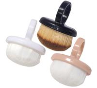 Brosse à ongles 3 pièces pour nettoyer les ongles, brosse à poussière tête ronde de 3 couleurs sur le doigt avec poils en fibres pour manucure et pédicure
