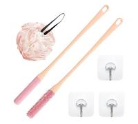 Brosse à ongles à long manche, brosse de nettoyage des orteils, applicateur de lotion exfoliante en silicone, applicateur de lotion exfoliante ergonomique pour les pieds