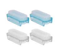 Brosse à ongles double face - Non spécifié - 4 pièces - 2 bleues et 2 transparentes - Nettoyage doux et efficace