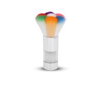 Brosse à ongles en poudre colorée avec manche en strass, brosse à ongles acrylique, nettoyant anti - blush, brosse à poussière pour le maquillage quotidien (argent)