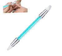 Brosse à ongles en silicone - outil à double tête de | Brosse, modelage et dessin avec poignée strass acrylique scintillant, idéal salons professionnels ou faites-vous-vous-même, travaillez