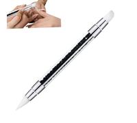 Brosse à ongles en silicone - Outil de sculpture sur gel, stylets de façonnage en acrylique | de détail à double extrémité, applicateur de dessin avec poignée en strass, stylo arts de