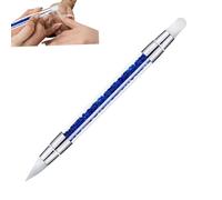 Brosse à ongles en silicone - Tool double tête de | La sculpture, la mise forme et le dessin brosse avec une poignée strass acrylique étincelante, idéale pour les salons professionnels ou l'a