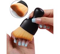 Brosse à ongles multi-usages, noire, fibre + nylon, 10 x 6 cm