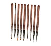 Brosse À Ongles Professionnelle Essentielle 9 Pièces Nail Art Avec Poignées Coudées Manucure De Mise En Forme Détaillée Pour Vernis Gel Ensemble D'art D'ongle De Mariage