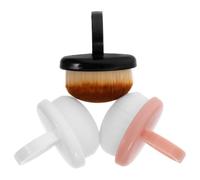 Brosse à Ongles Ronde 3 Pcs en Plastique et Nylon, Poils Doux, Court Manche | Préparation de Manucure, Retrait de Poussière sur Ongles, Format Voyage, Lot de Trois Pièces