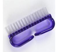 Brosse à ongles violette avec poignée lastique - Brosse à récurer respectueuse de l'environnement avec poils doux - Brosse à poussière pour manucure à ongles - Pour la maison, le jardin, le salon
