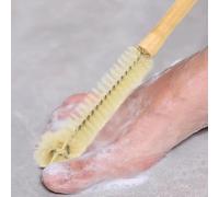 Brosse à orteils à long manche pour douche, brosse de nettoyage des pieds pour personnes âgées, mamans enceintes, personnes à mobilité réduite, prise en main facile avec trou de suspension