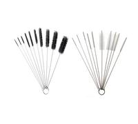 Brosse à Outils Multifonctions 2 Jeux Brosses de Nettoyage Brosses à Tubes en Nylon 20 pièces pour pailles à Boire Verres Claviers Nettoyage de Bijoux (Noir et Blanc)