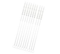 Brosse à Paille en Acier Inoxydable 10 Pcs pour Biberons, Blanche