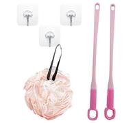 Brosse à pieds avec long manche, pour la douche, en silicone, avec long manche, applicateur de lotion exfoliante ergonomique pour les soins des pieds