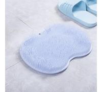 Brosse à pieds en silicone pour la douche - Brosse en silicone avec ventouses antidérapantes - Pour soins des pieds, exfoliation, spa, réduit la douleur (bleu)