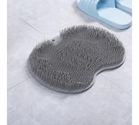 Brosse à pieds en silicone pour la douche - Brosse en silicone avec ventouses antidérapantes - Pour soins des pieds, exfoliation, spa, réduit la douleur (gris)