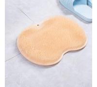 Brosse à pieds en silicone pour la douche - Brosse en silicone avec ventouses antidérapantes - Pour soins des pieds, exfoliation, spa, réduit la douleur (orange)