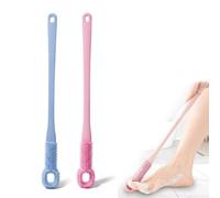 Brosse à Pieds Long Manche 40 cm, 3-en-1 Nettoyant Exfoliant pour Douche, Brosse à Ongles et Gommant pour Peau Morte, Utilisation à Sec ou Sous l’Eau(A)