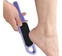 Brosse à pieds professionnelle en silicone à double tête | Lime à pied pour enlever les callosités | Pour adultes et personnes âgées, pour nettoyer les talons fissurés, les cors, la maison, la douche