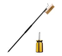 Brosse à pierre à pizza - Brosse de four avec tête et poignée de brosse résistantes à la chaleur - Brosse pour four à pizza avec grattoir, outil 2 en 1 pour la maison, le restaurant