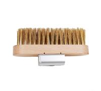 Brosse à pizza avec poils en laiton flexibles et grattoir en acier inoxydable, poignée en aluminium en deux sections pour une longueur réglable