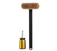 Brosse à pizza en pierre - Brosse de nettoyage pour mur de four, four à pizza - Avec grattoir - Brosse à four à pizza et grattoir avec poignée - Brosse à four à pizza - Poils métalliques - Brosse à