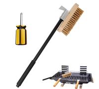 Brosse à pizza, poils en laiton Brosse au four à pizza avec gratte | Brosse à pizza pour four à pizza - Bristles en laiton Pizza Pizza Bross avec gratte- | Brosse en pierre de pizza, brosse de net