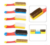 Brosse à poignée avec poils en nylon pour le nettoyage et l'élimination du flux de soudure, tissu intérieur de voiture, siège en cuir et tapis de sol (7 rangées en plastique blanc)
