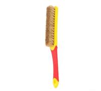 Brosse à poignée avec poils en nylon pour nettoyage du flux de soudure et intérieur de voiture, tissu, cuir, tapis de sol et brosse de détail de toit (5 rangées de poils jaune)