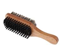 Brosse à poils, brosse à cheveux durs et doux style de barbe pour hommes cheveux poils du visage double face brosses moustache masculine manche en bois gommage des peigne de rasa