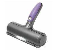 Brosse à poils d\'animaux - Fur Daddy - Violet et gris - Réutilisable - Éclairage LED - Système sonique