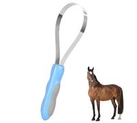 Brosse a Poils de Cheval,Grattoir Double Face en Acier Inoxydable avec Poignée pour Bétail,Bovins,Moutons,Poils Longs et Courts
