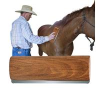 Brosse à poils de cheval - Manche en bois - Dents en acier inoxydable - Outil de toilettage ergonomique pour chiens, chats et chevaux