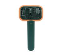 Brosse à poils de chien brosse autonettoyante à tête ronde douce aiguille douce outil de toilettage pour animaux de compagnie pour chats chiens enlève les poils flottants massages (Orange Vert)