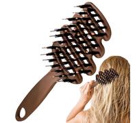 Brosse À Poils De Sanglier | Peigne Démêlant Et Volumateur Pour Cheveux Bouclés | Brosse De Massage Antidérapante Pour Le Séchage, Le Lissage, Les Voyages, La Douche, Le Salon Et Un Usage Quotidien