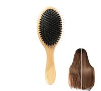 Brosse À Poils De Sanglier | Poils De Sanglier Naturels Manche Bois Coussin Massage,Brosse Plate Démêlante - Pour Femmes Hommes Cheveux Mouillés Secs Épais Fins Bouclés Ondulés Raides