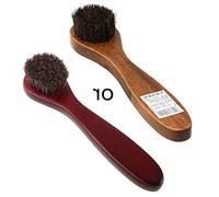 Brosse à poils longs en crin de cheval, brosse à bottes, applicateur, outil de nettoyage avec poignée en bois
