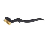 Brosse à poils métalliques - Petites brosses à manche incurvées avec crochet arrière - Nettoyage industriel - Brosse à dents courbée pour gilet de peinture