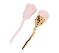 Brosse à Poussière de Manucure, Brosse Rose Rose, 2pcs Dépoussiérant à Ongles Rose Rose Poudre à Ongles Brosse de Nettoyage Manucure Dépoussiérant Pinceau de Maquillage