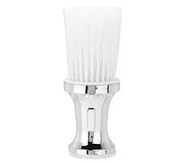 Brosse à poussière portable pour le nettoyage du cou et des cheveux, outil de coiffure avec poils doux, poignée ergonomique et bon ramassage des cheveux pour les coiffeurs et les (Argent)
