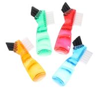 Brosse à Prothèse Dentaire Double Embout, Mini, 4 Pièces | Plastique, Manche Ergonomique à Prise Facile, Surface Lisse, pour Soins Buccaux au Lavabo
