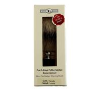 Brosse à raser toit doré pointes argentées blaireau noir-argent 1 pièce
